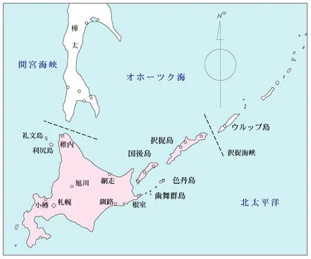 オホーツク海の周辺地図